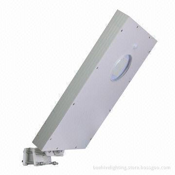Integrated Solar Powered Streetlight, 12W Power, All-in-one with Motion Sensor
